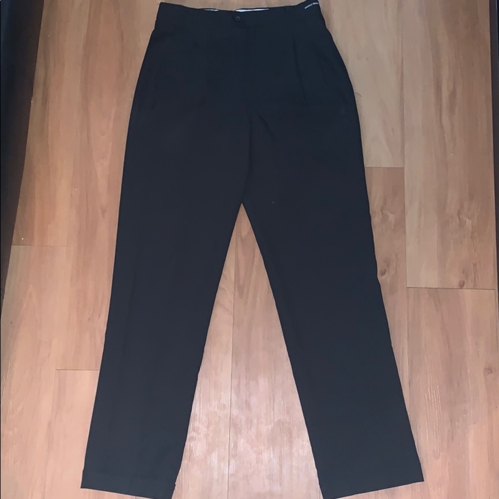 Enrico Rossini Cuffed Black Dress Pants